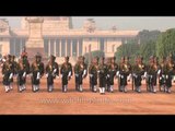 Foot Guards in their full-dress uniform at the Change of Guard in Rashtrapati Bhavan