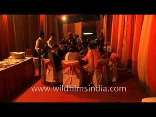 Family dining before Lohri bonfire, New Delhi