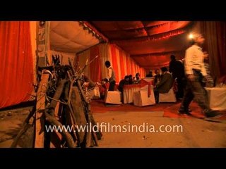 Bonfire being set up for Lohri celebrations, New Delhi