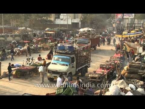 Push cart vendors throng near the Okhla metro station, Delhi