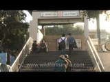 Entering Delhi metro station at Lajpat Nagar