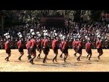 Rengma Naga tribe dance troupe at the Nagaland Hornbill festival opening ceremony