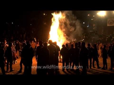 Miss Nagaland lights the bon fire, Hornbill Festival