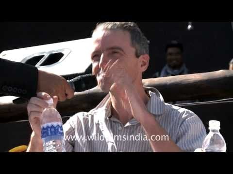 Foreigners taking part in Raja mirchi eating competition at Hornbill Festival 2012 - Part 1