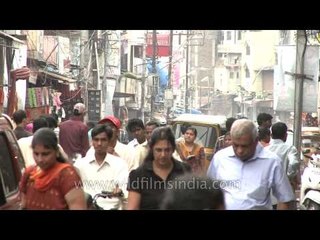 Bustling bazar near Charminar, Hyderabad