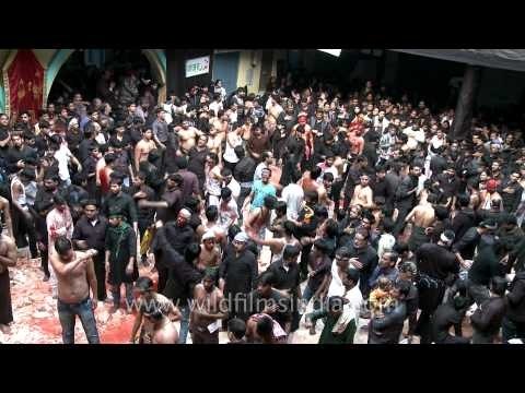 Blood-shedding ritual of self lashing by Shia expatriates - Muharram, India