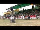 Ladder on the bike with man on ladder?? breathtaking stunts at Kila Raipur!