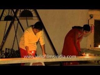 Decorating homes on Diwali at Fatehpur Beri