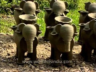 Elephants of clay and other pottery products