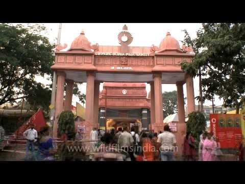 Devotees in quick motion at CR Park Durga puja pandal