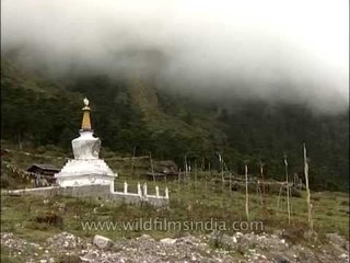 Buddhist stupa in the Lachung monastery - Yumthang valley Sikkim