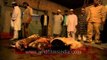 Lifeless goats lying on the floor after beheaded during Bakri-Id, Delhi