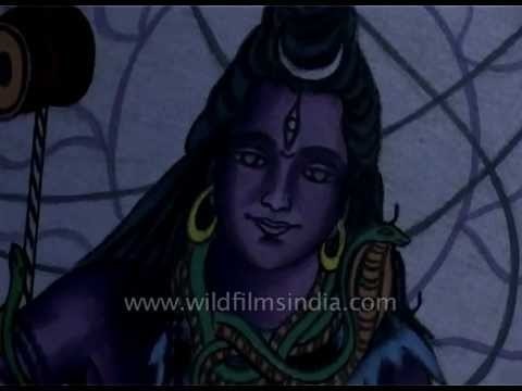 Painting Hindu deities at Pushkar Fair, Rajasthan