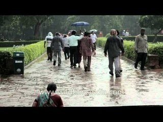 Old ruins become rain shelter for the visitors of Qutub complex