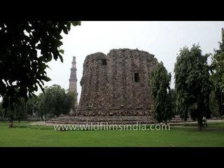 Ruins of the incomplete Alai minar in Qutub complex