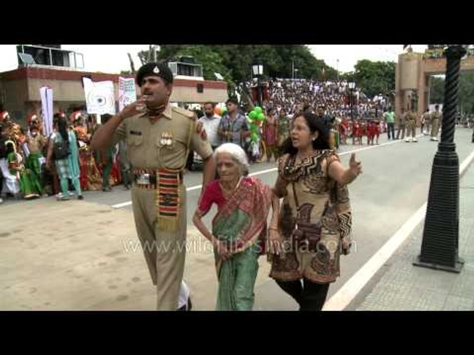 Witness of bygone days - elderly lady at Wagah border