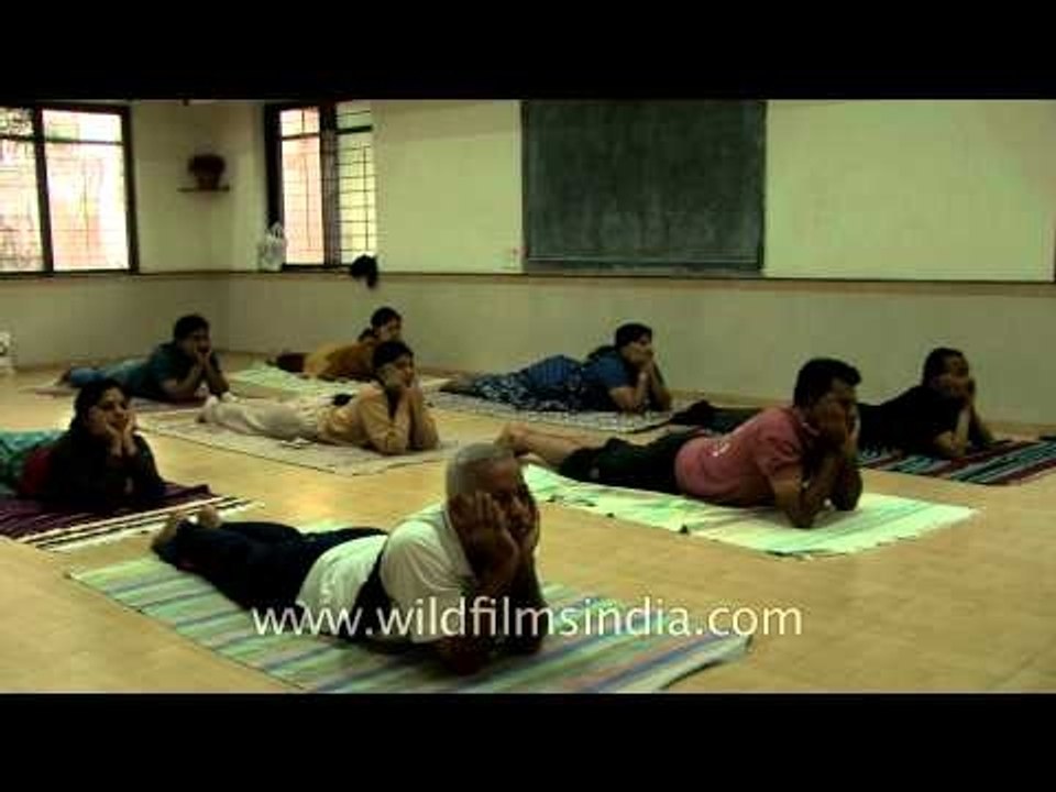 Yoga session in Yoga Vidya Dham, Nasik