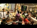 Devotees at Iskcon temple sing hymns for Lord Krishna on Janmashtami