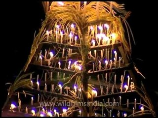 Floating candles on the river Pampa
