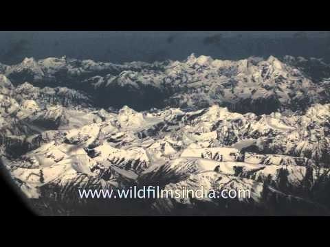 Flying over the Ladakh and Zanskar ranges