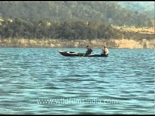 Rowing across Doyang river, Nagaland