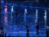 Pilgrims bathing in pampa river of Sabarimala