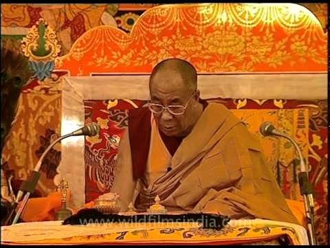 The 14th Dalai Lama giving sermon in Kalchakra