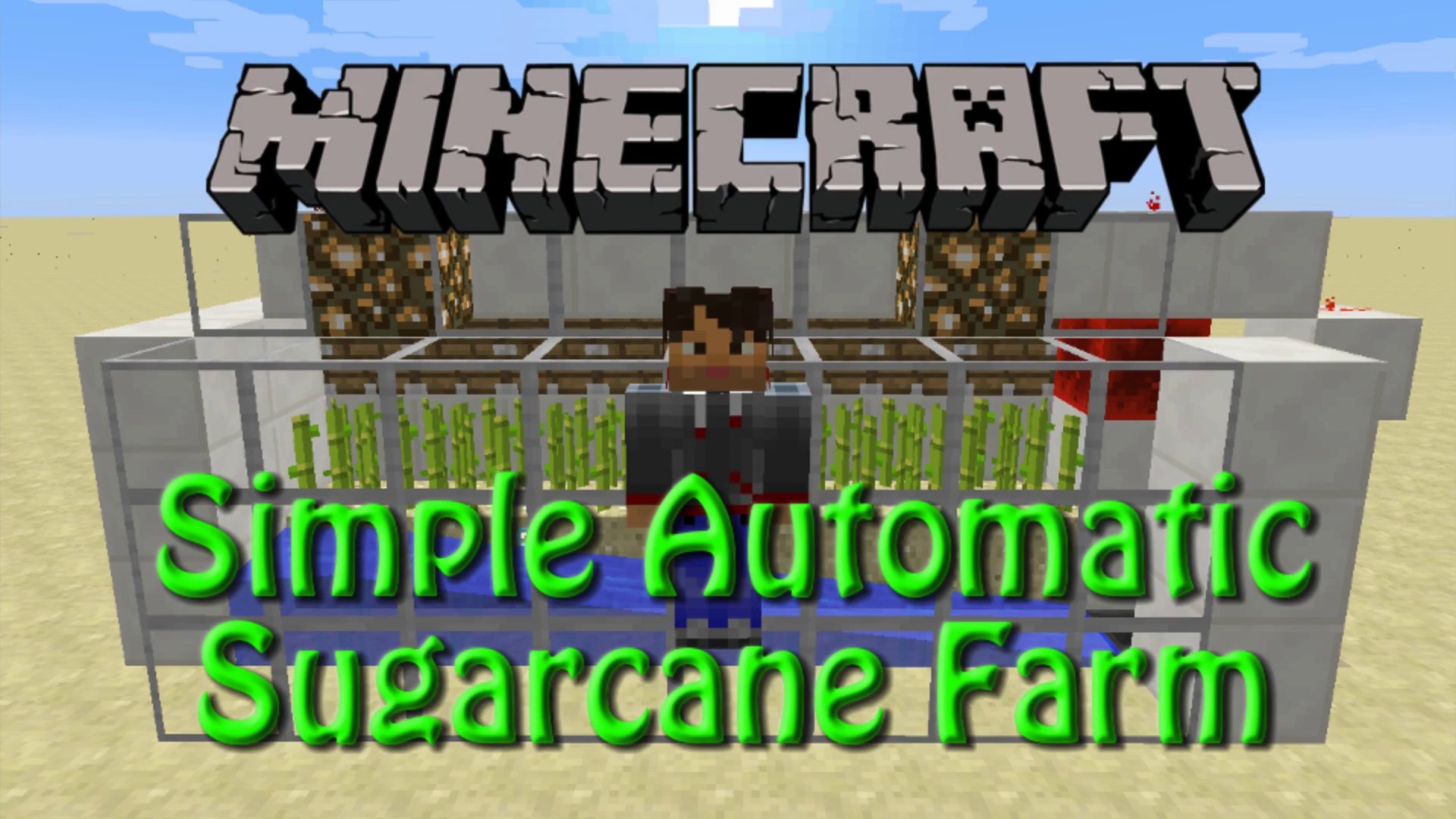 Minecraft: How to build a Fully Automatic Sugarcane Farm, Tutorial for 17.17,  simple, compact