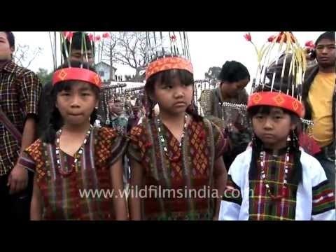 Mizo kids dressed from head to toe at Chapchar Kut fest