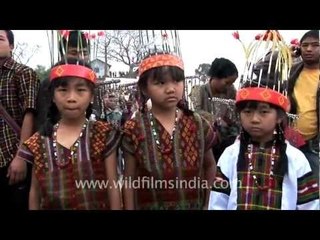 Mizo kids dressed from head to toe at Chapchar Kut fest