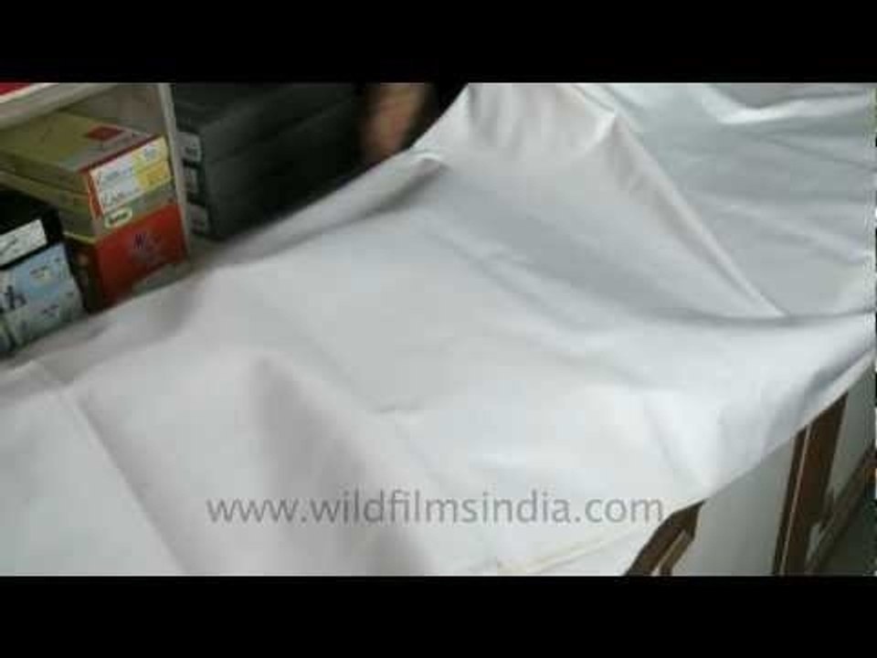 Fabric being displayed at a cloth shop...