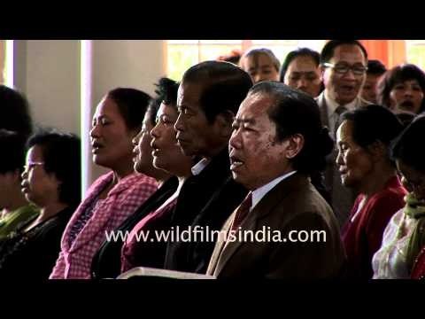 Singing Hosannah in Chaltlang Presbyterian Church, Aizawl