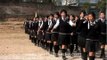 Class - Eyes right! Don Bosco school students march past