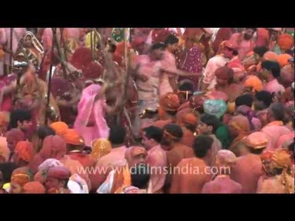 Lathi charge on holi!!!!!