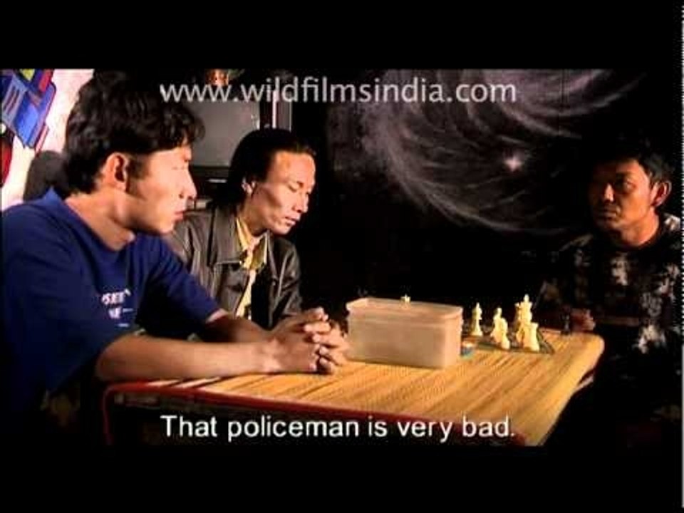 Tibetans in a cafe