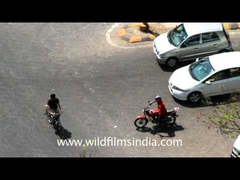 Aerial view of Mumbai traffic