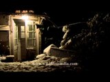 Landour covered in snow, at nightfall