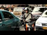 Motor vehicles during traffic in Seminyak, Indonesia