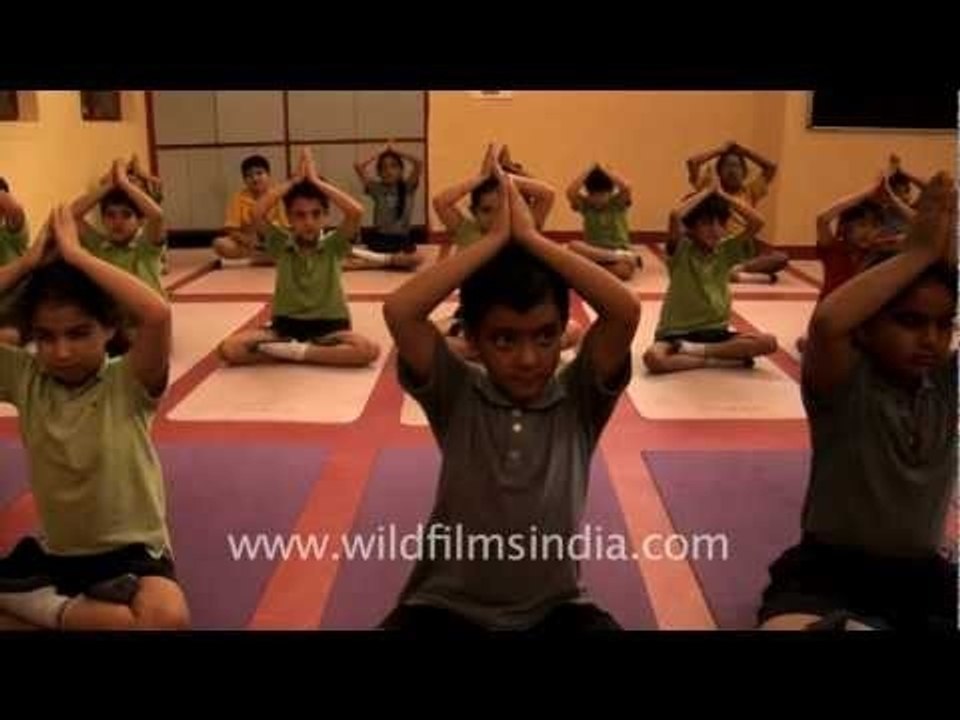 Yoga class for students at Shri Ram School, Vasant vihar