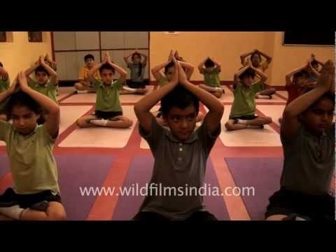 Yoga class for students at Shri Ram School, Vasant vihar