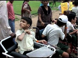 Special children supporting 'Save the Tiger'