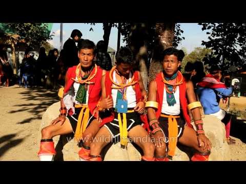 Naga tribesmen pose for our camera, at Kisama village