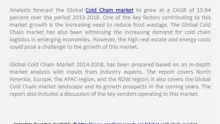 Global Cold Chain Market 2014-2018