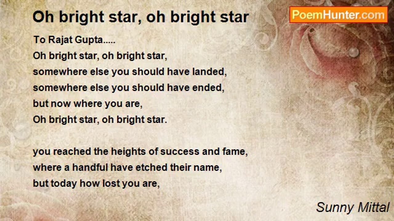 Sunny Mittal - Oh bright star, oh bright star