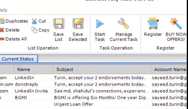 Extract emails from GMAIL, YAHOO, HOTMAIL and other email accounts - YouTube