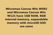 Highlights of Micromax Canvas Win W092 and Micromax Canvas Win W121 Windows Mobile Phones