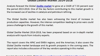 Global Zeolite Market 2014-2018