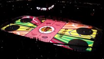 Projection sur glace magique avant le match des Chicago Blackhawks en NHL