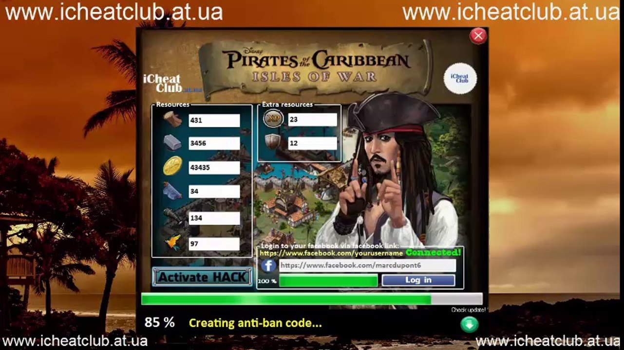 Piratas del Caribe: Isles of War (Generador de Recursos) Lubmer, Hierro, Oro