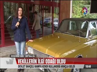 Devlet Bahçeli yeni klasik arabasıyla Kızılcahamam'a böyle gitti